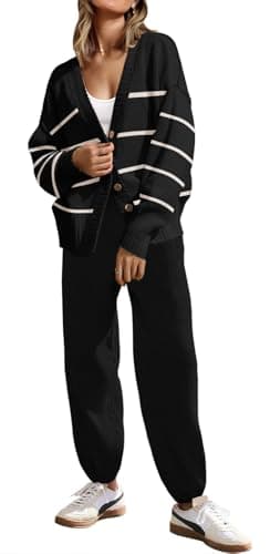 SAUKOLE Women's Oversized Knit Sweater & Matching Long Pants Set