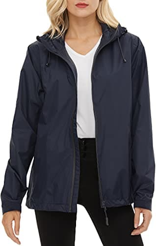 LeSies Women's Lightweight Waterproof Rain Jacket with Hood