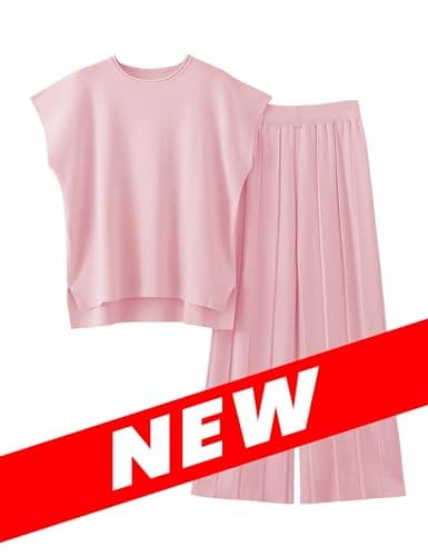 VATEAMI Women's High Waist Wide Leg Pullover Sweater Set