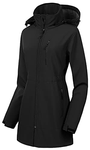 CREATMO Women's Lightweight Waterproof Softshell Jacket Fleece Lined Windbreaker