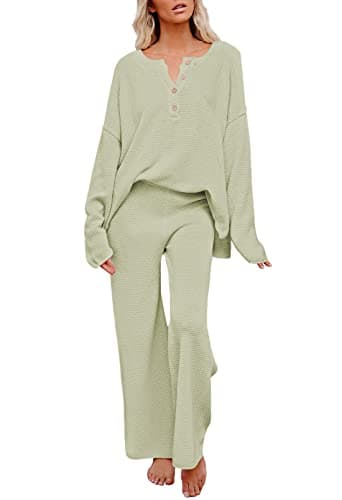 Viottiset Women's 2 Piece Sweatsuit Wide Leg Pants Loungeewear