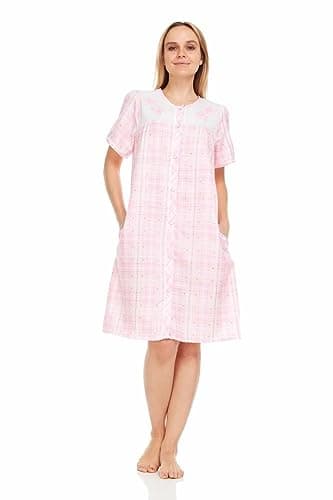 Dream8teen Women's Snaps Front Closure House Dress