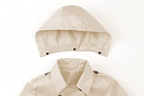 Chrisuno Women's Mid-Length Double Breasted Trench Coat with Hood