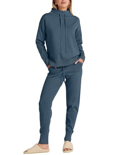 ANRABESS Women Cozy Turtleneck Knit Sweater Set Pants 2024 Fall