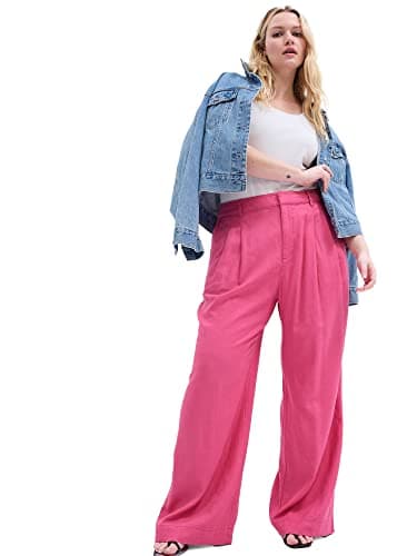 GAP Women's High Rise Linen Wide Leg Pant