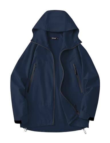 Avoogue Women's Loose Fit Waterproof Liner Rain Jacket with Hood