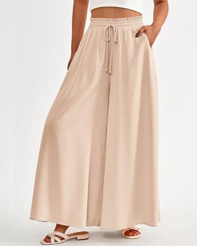 BTFBM Women's Summer Floral Wide Leg Palazzo Pants with Pocket