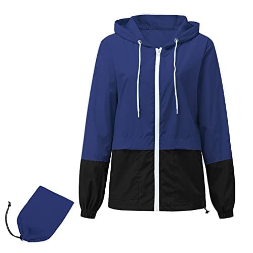 American Trends Women's Plus Size Packable Hooded Raincoat Jacket