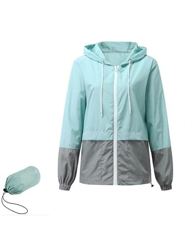 Century Star Plus Size Women's Waterproof Rain Jacket with Hood