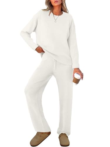 Caracilia Women's Striped Oversized Sweater & Wide Leg Pant Set