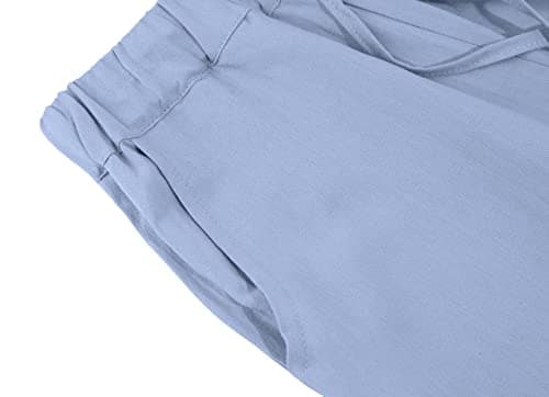 Loveimgs Women's Casual Wide Leg Lightweight Summer Linen Pants with Drawstring Waist