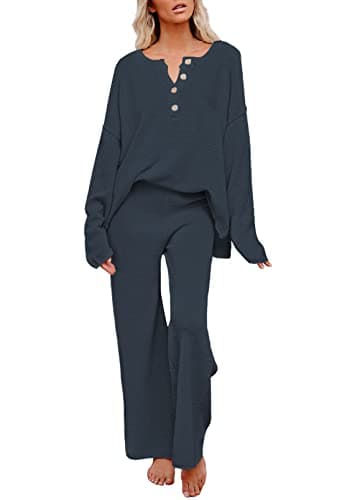 Viottiset Women's 2 Piece Sweatsuit Wide Leg Pants Loungeewear