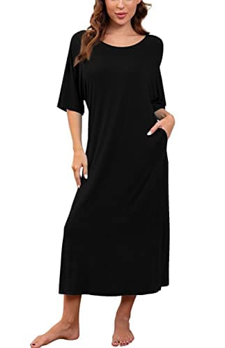 Women's Long Nightgown with Pockets