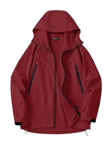 Avoogue Women's Loose Fit Waterproof Liner Rain Jacket with Hood