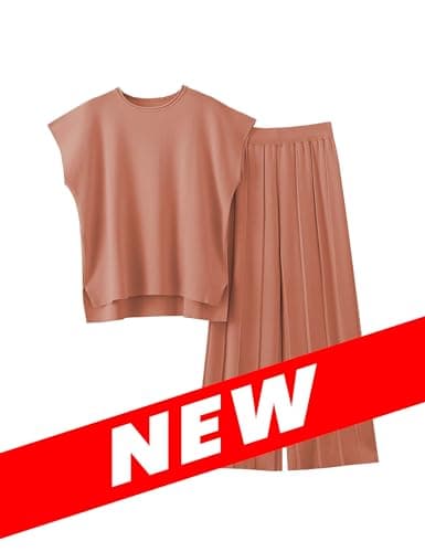VATEAMI Women's High Waist Wide Leg Pullover Sweater Set