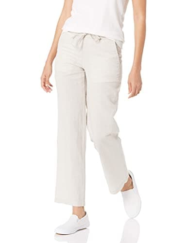 Amazon Essentials Plus Size Women's Linen Blend Wide Leg Drawstring Pant
