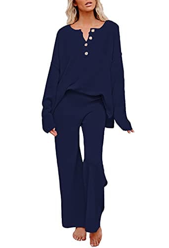 Viottiset Women's 2 Piece Sweatsuit Wide Leg Pants Loungeewear