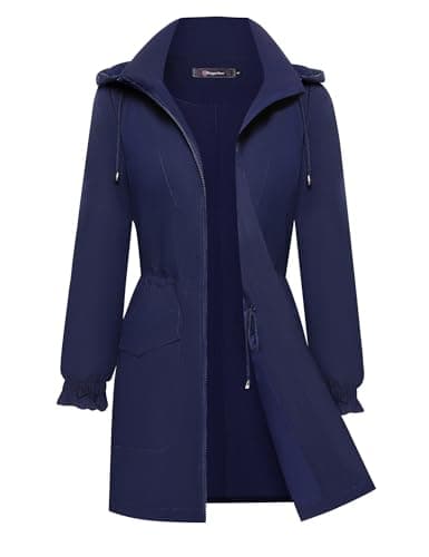 Bloggerlove Women's Lightweight Waterproof Raincoat with Hood Outdoor Windbreaker
