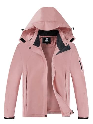 SaphiRose Women's Lightweight Waterproof Raincoat with Removable Hood