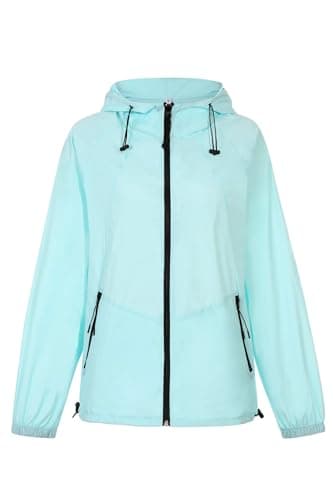 CRIPOM Women's Lightweight Waterproof Rain Jacket with Hood and Pocket S-XXL