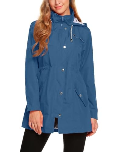 ZHENWEI Women's Lightweight Hooded Waterproof Outdoor Rain Jacket S-XXL