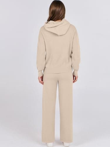 ANRABESS Women's 2 Piece Fall Lounge Sweatsuit Sweater Sets