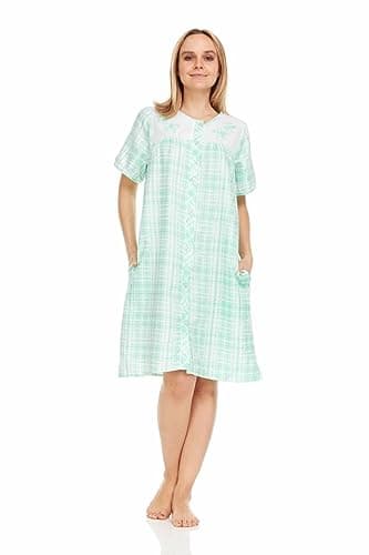 Dream8teen Women's Snaps Front Closure House Dress