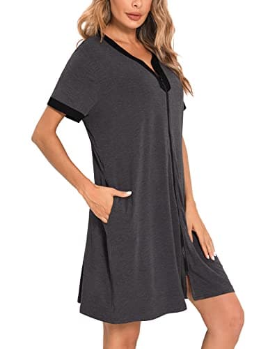 Women's Zipper Front House Coat