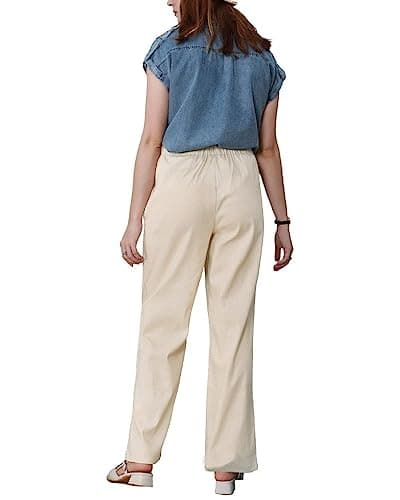 Yoeasy Women's High-Waisted Cotton Linen Drawstring Pants