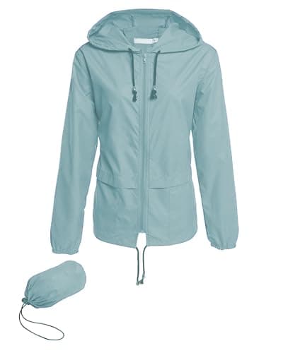 Hount Women's Lightweight Waterproof Hooded Raincoat Packable Outdoor Jacket (S-3XL)