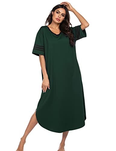Refined Title: Ekouaer Women's V Neck Nightgown, Oversized Loose Sleepwear Dress