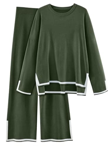 LILLUSORY Women's Fall 2-Piece Lounge Set Sweatsuits Wide Leg Pants