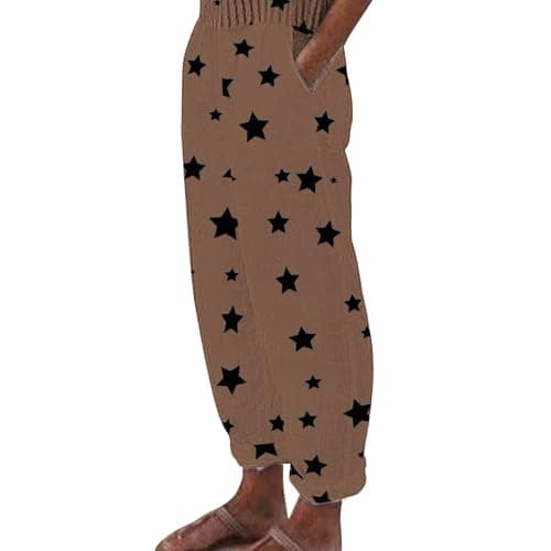 Women's Casual Star Print Linen Pants