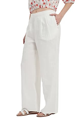 PACIBE Women's Summer Wide Leg Linen Pants with Pockets