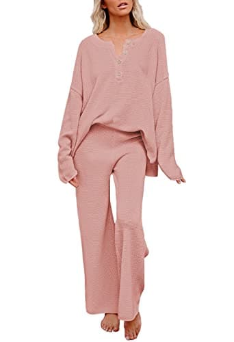 Viottiset Women's 2 Piece Sweatsuit Wide Leg Pants Loungeewear