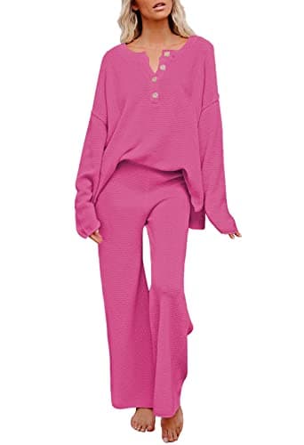 Viottiset Women's 2 Piece Sweatsuit Wide Leg Pants Loungeewear