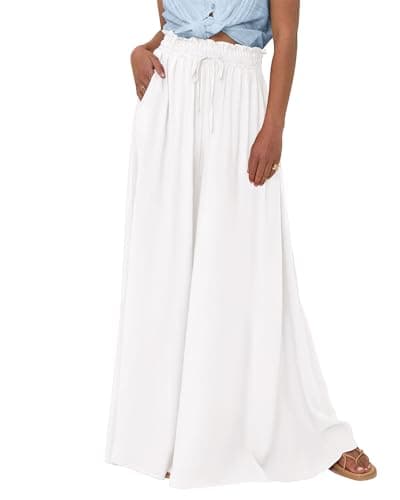 BTFBM Women's Summer Floral Wide Leg Palazzo Pants with Pocket