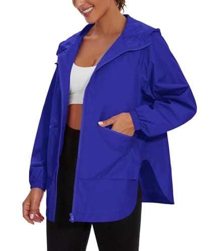 PESION Women's Waterproof Lightweight Raincoat with Pockets