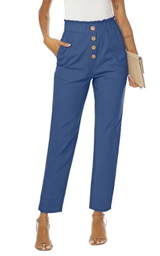NIMIN High-Waisted Elastic Cropped Paper Bag Pants with Pockets