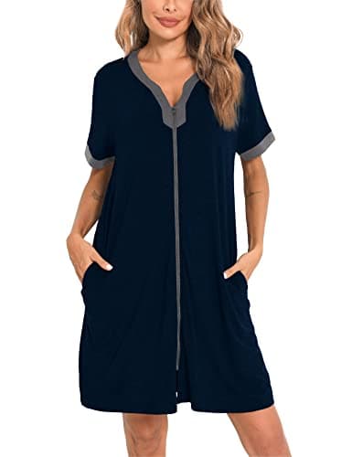 Women's Zipper Front House Coat