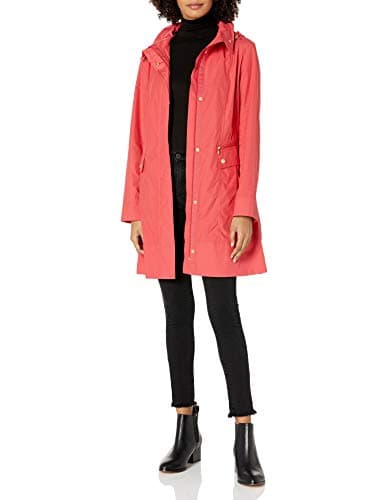 Cole Haan Women's Packable Hooded Rain Jacket