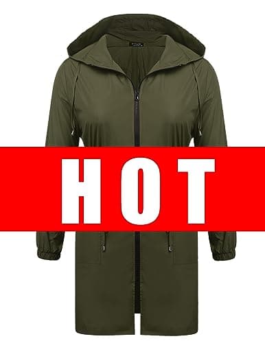 IN'VOLAND Plus Size Women's Lightweight Hooded Raincoat with Pockets