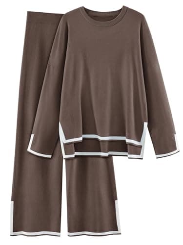 LILLUSORY Women's Fall 2-Piece Lounge Set Sweatsuits Wide Leg Pants