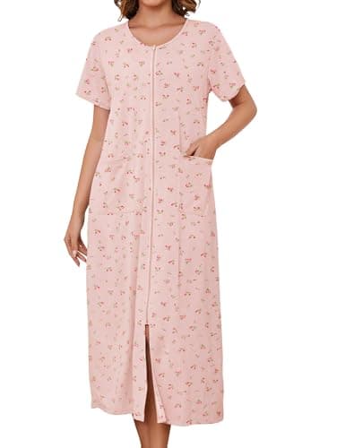 Bloggerlove Zipper Front Robes for Women House Coat with Pockets S-3XL  
Bloggerlove Zipper Front Robes for Women Lounge Wear Half Sleeve S-3XL  
Bloggerlove Zipper Front Robes for Women Nightgown with Pockets S-3XL