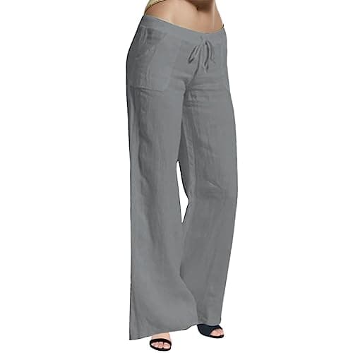 Women's Summer Comfort Cotton Linen Pants with Pockets