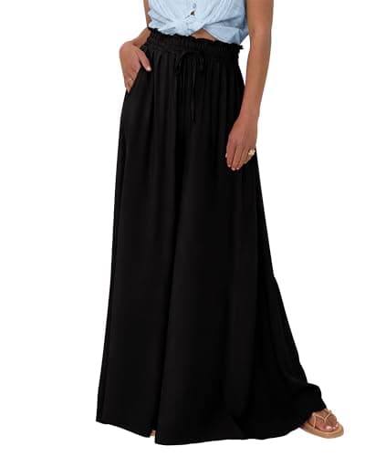 BTFBM Women's Summer Floral Wide Leg Palazzo Pants with Pocket