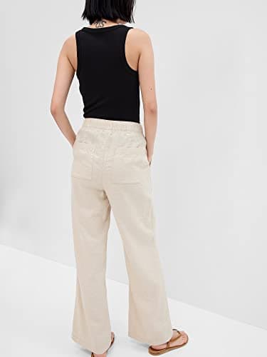 GAP Women's Wide Leg Linen Pants
