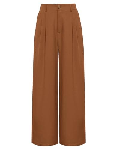 GRACE KARIN Wide Leg Cotton Linen Pants for Women with Pockets