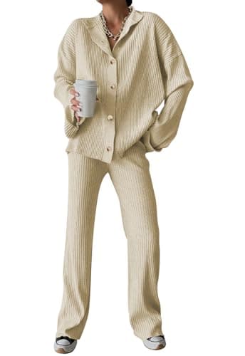 Cakulo Women's 2024 Lounge Sets Cardigan Knit Pants Matching Outfit