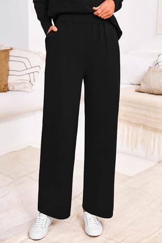 PRETTYGARDEN Women's Winter Matching Sweater Sets Knit Long Sleeve Tops Wide Leg Pants Tracksuit